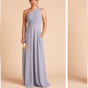 Birdy Gray Kira Dress One Shoulder in Dusty Blue